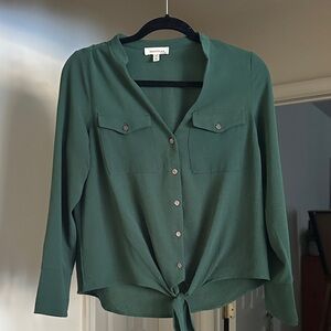 monteau Forest Green Button-Down Shirt